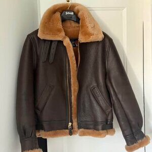 Schott NYC B3 Bomber Size 40 Brown with Golden Shearling